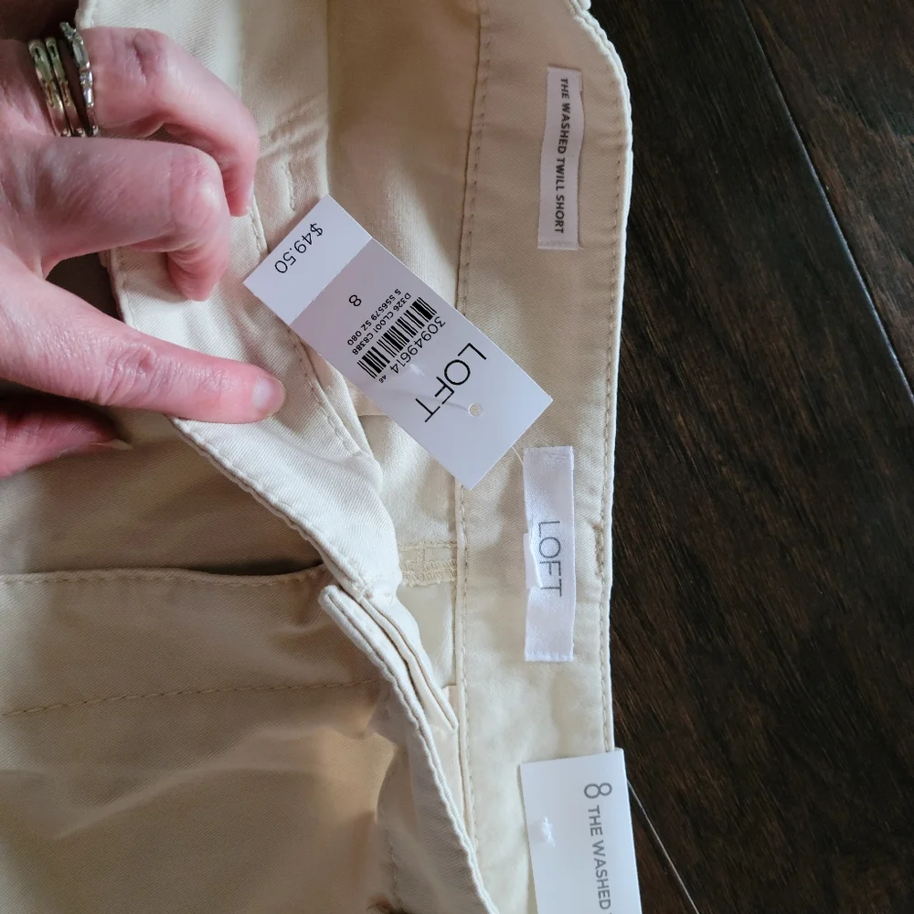 LOFT Washed Twill Shorts - Picture 3 of 4